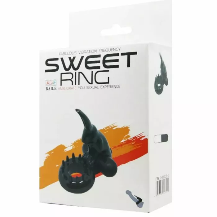 Penis extension BAILE Sweet Ring with rabbit stimulator Photo 8