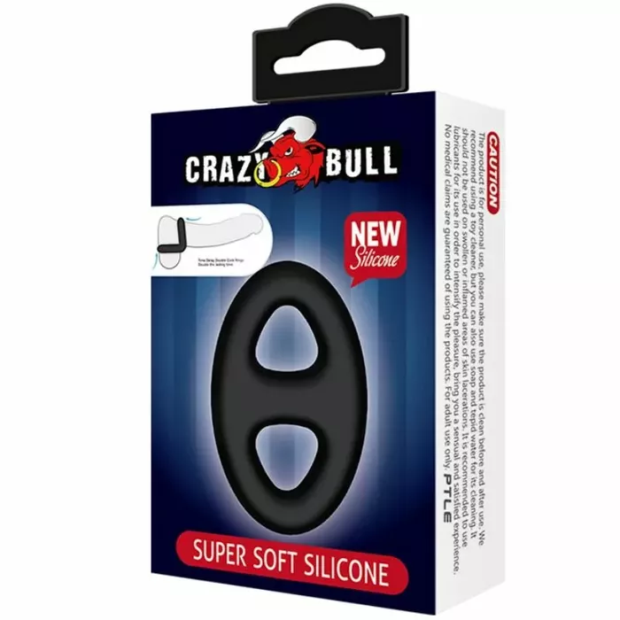 Gredzens dzimumloceklim crazy bull DOUBLE OVAL SILICONE RING Photo 6