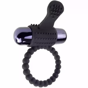 FANTASY C-RING BLACK SILICONE VIBRATING RING