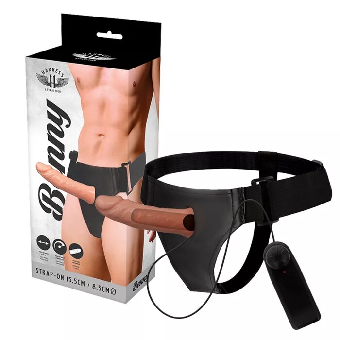 Strap-On Harness Attraction RNES Hollow Benny with Vibrator 15 cm 4.5 cm
