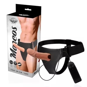 HARNESS ATTRACTION MARCOS  STRAP-ON HOLLOW EXTENDER  VIBRATOR 15 X 5 CM