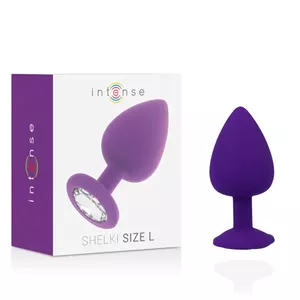 Anal plug INTENSE SHELKI L — silicone, total length 9.2 cm, diameter 4.4 cm, purple