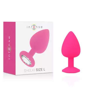 Anal plug INTENSE SHELKI L — 100% silicone, length 9.2 cm, diameter 4.4 cm, pink