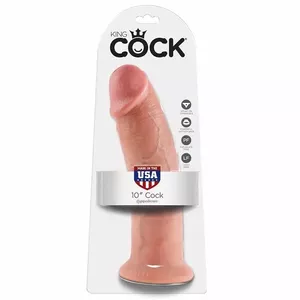 Dildo king cock 10" (25.4 cm) skin color — realistic non-suction model, total length 25.4 cm, weight 0.496 g
