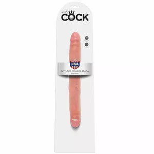 Dildo divkāršais KING COCK Slim 30 cm PVC Melns