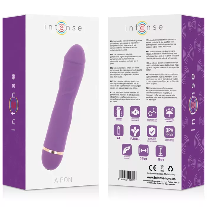 Vibrator INTENSE AIRON — 20 speeds, silicone, 18 cm Photo 7