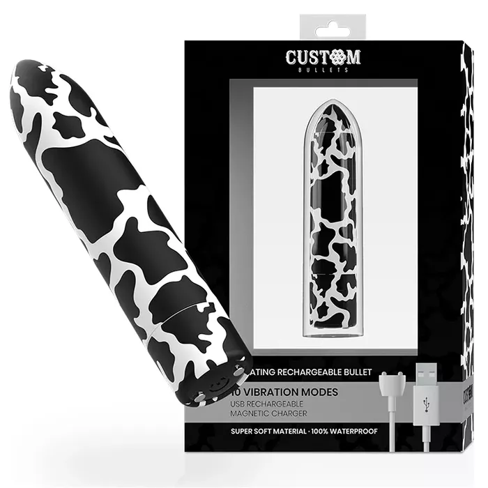 Tauriņu vibrators Custom Bullets RECHARGEABLE COW MAGNETIC BULLET Photo 2