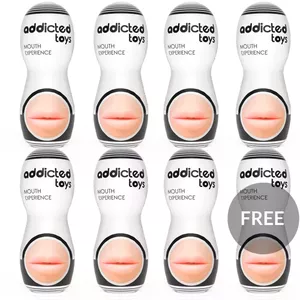 Mouth Masturbator Addicted Toys 2.0 — TPR white, set of 8 (7 + 1 free)