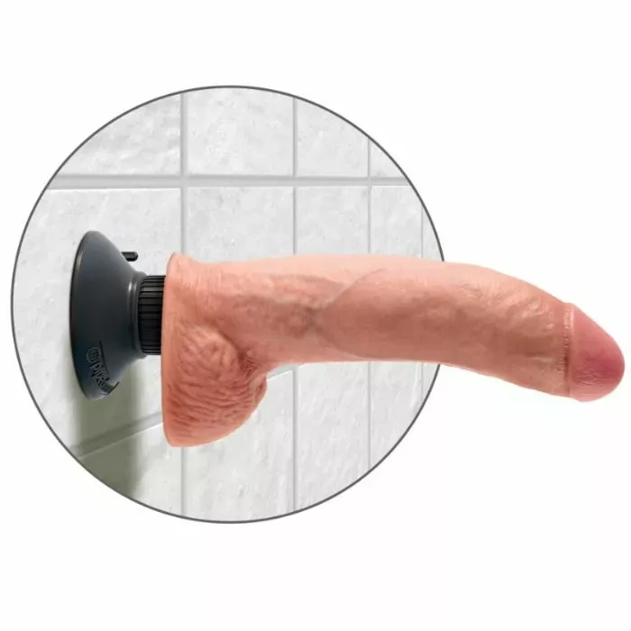 King Cock 23 cm vibrējošs dildo ar sēkliniekiem Photo 4