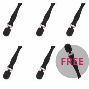 Перезаряжаемый массажный вибромассажер RITHUAL Akasha Wand Rechargeable 2.0 — черный, 100% силикон, без проводов
