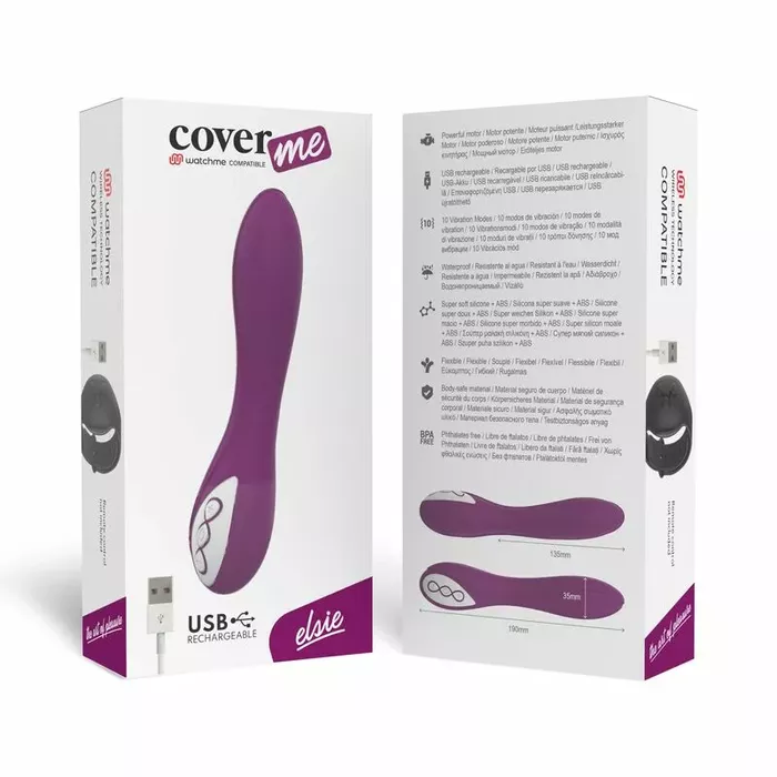 Вибратор COVERME Elsie — 18,9 см силикон, WatchMe Photo 6