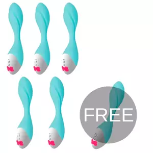 Vibrators happy loky MINI FUN D-223070 — garums 19,5 cm, diametrs 4 cm, 100% silikons, zils