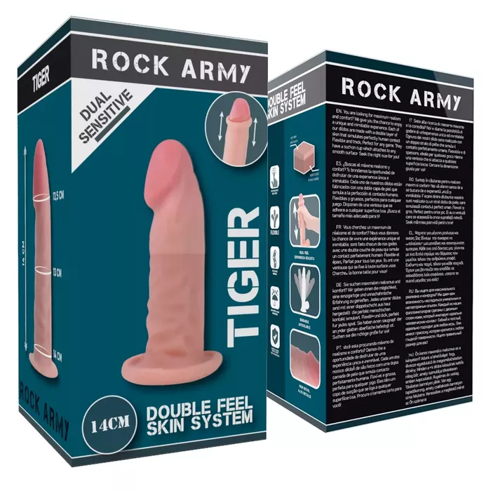 Dildo rock-army Dual Density Tiger — 14 cm, 4.46 cm Photo 8
