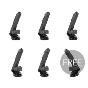 Фаллоимитатор BASECOCK Realistic Vibrator с пультом чёрный TPE 19,5 см, Ø 4 см