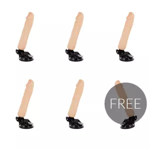 Dildo BASECOCK Realistic Vibrator with Remote Control, TPE, Skin Color, 20 cm length, 4 cm diameter