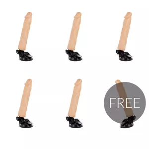 Dildo BASECOCK Realistic Vibrator with Remote Control, TPE, Flesh, 21 cm length, 4 cm diameter