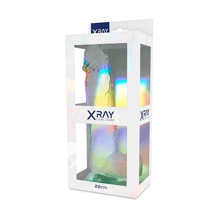 Фаллоимитатор x ray Clear Cock with Balls — 22 см, 4,6 см Photo 7