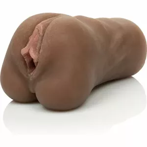 Силиконовый мастурбатор CalExotics Stroke It Pussy Browm — компактный, текстурированная внутренняя поверхность, вес 0.644 г