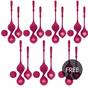 Pelvic training balls RITHUAL Orquidea 6+1 — 100% silicone, violet set of weighted balls