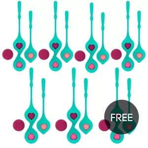 Pelvic training balls RITHUAL RITHUALDEVA Green — set of 6 100% silicone balls +1 free