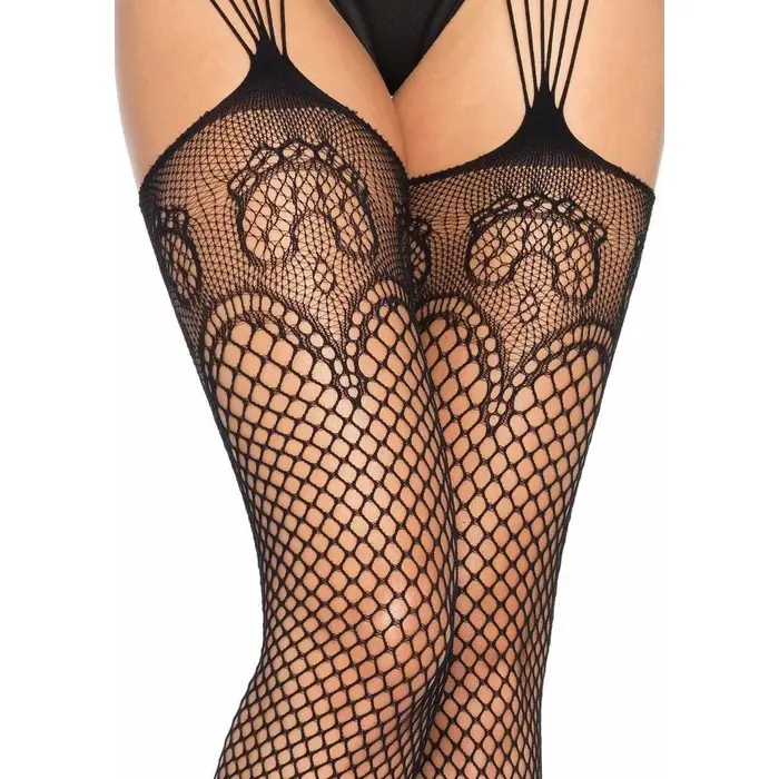 Zeķubikses Leg Avenue NET STOCKINGS WITH GARTER LINES Photo 3