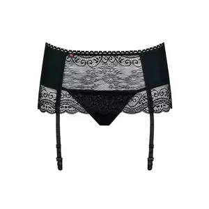 Пояс-держатель для чулок OBSESSIVE OBS Garter Belt S/M — чёрный, размер S/M, 85% полиамид, 15% эластан