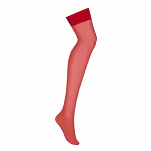 Obsessive S800 RED S/M pantyhose/stockings Red, Transparent