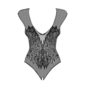 Korsete Obsessive B112 S/M/L, melns, caurspīdīgs, ar stiept