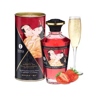 Warming lubricant, SHUNGA Sparkling Strawberry Wine, 100 ml