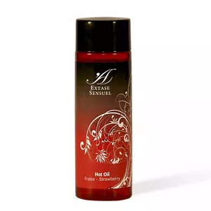 Sasildinošs intīmais eļļa Extase Sensual Strawberry Heat 100 ml, zemeņu aromāts
