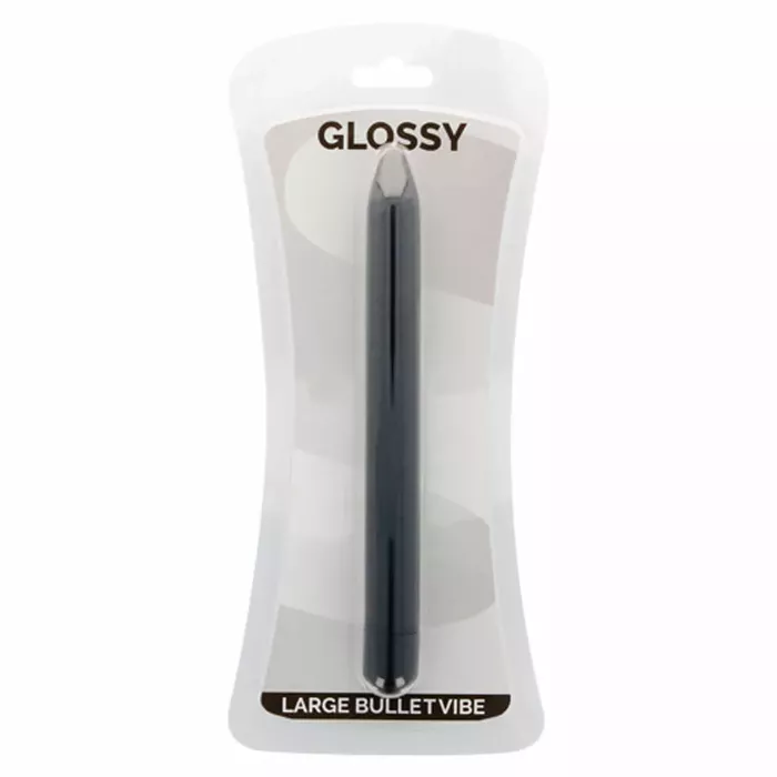 Vibrators GLOSSY Slim Vibrator Black — 16,5 cm Photo 3