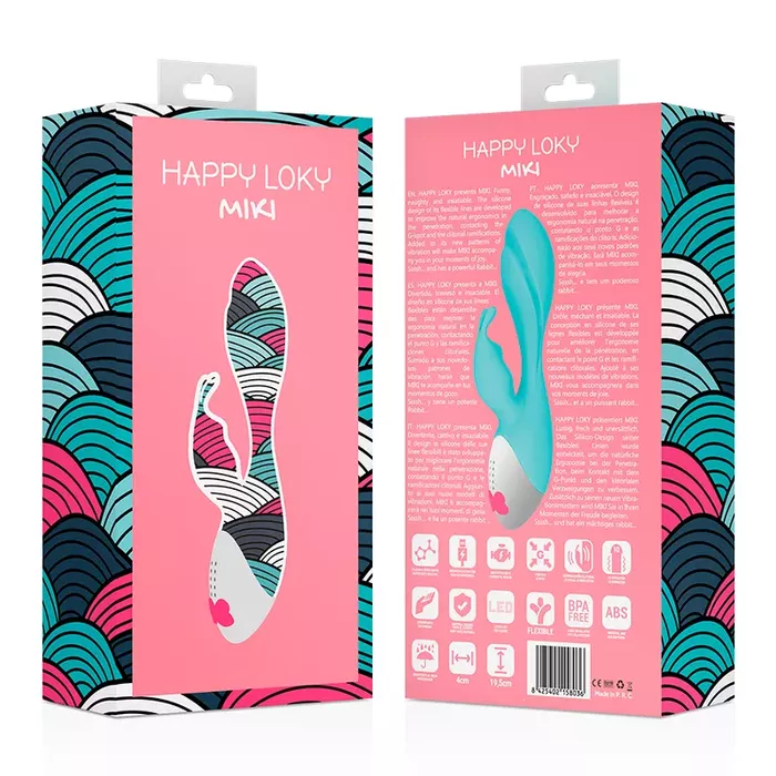 Rabbit vibrator happy loky Miki — 19.5 cm, silicone/ABS Photo 9