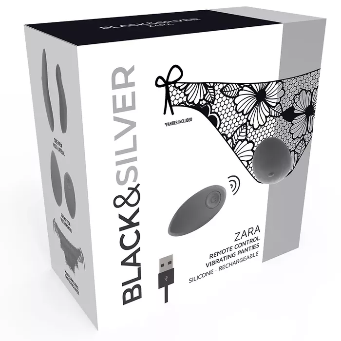 Vibrating underwear black&silver ZARA with remote | Ohoney.eu Vibrating underwear black&silver ZARA with remote | Ohoney.eu