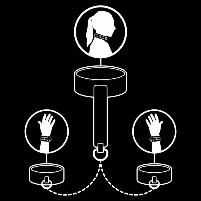 Neck collar & handcuffs set — fetishsubmissive D-218913 Photo 3