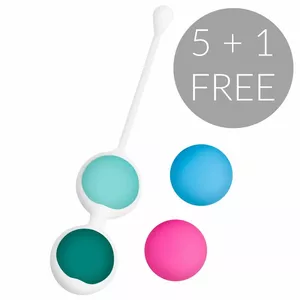 Набор вагинальных шариков happy loky HAPPY LOKI KEGEL BEADS 5 + 1 FREE — 6 шариков для тренировок тазового дна, прогрессивное усиление
