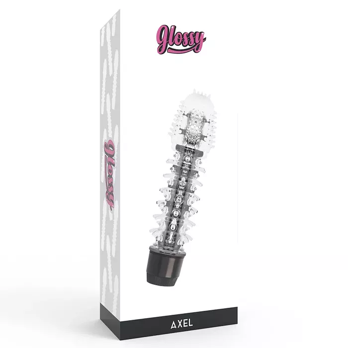 Vibrator GLOSSY AXEL BLACK — TPE, 14 cm Photo 4