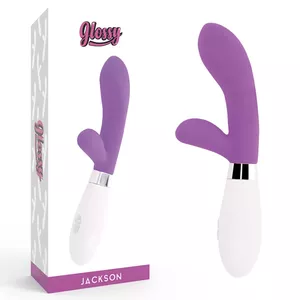 Vibrator GLOSSY Jackson Rabbit Silicone Purple