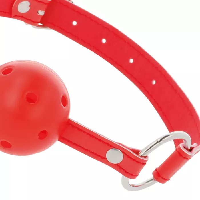 Mēle DARKNESS RED BREATHABLE GAG — elpojošs sarkans kļuģis Photo 3