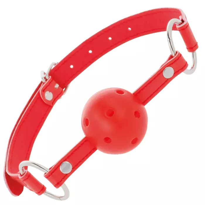 Mēle DARKNESS RED BREATHABLE GAG — elpojošs sarkans kļuģis Photo 4