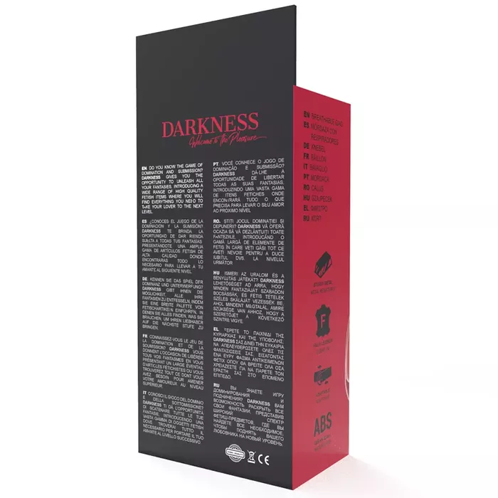 Mēle DARKNESS RED BREATHABLE GAG — elpojošs sarkans kļuģis Photo 5