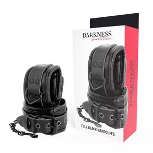 DARKNESS LEATHER WRIST RESTRAINTS BLACK