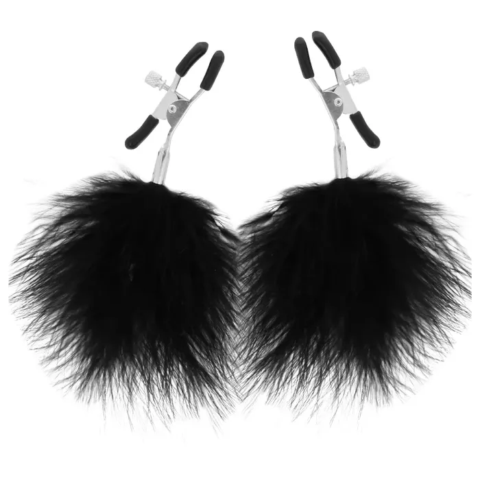 Nipple clamps DARKNESS POM-POM — metal, black, 2 pcs Photo 4