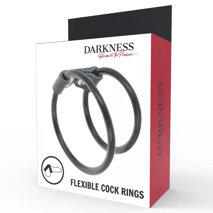 DARKNESS double flexible penis ring – adjustable 3.6–5 cm Photo 3