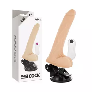 BASECOCK REALISTIC VIBRATOR REMOTE CONTROL FLESH 19 CM