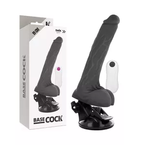 BASECOCK REALISTIC VIBRATOR REMOTE CONTROL BLACK 19 CM