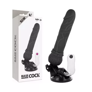 BASECOCK REALISTIC VIBRATOR REMOTE CONTROL BLACK 19.5 CM