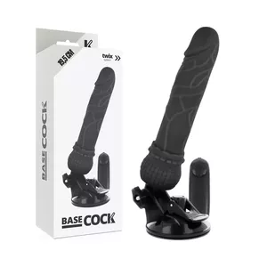 BASECOCK REALISTIC VIBRATOR REMOTE CONTROL BLACK 19.5CM