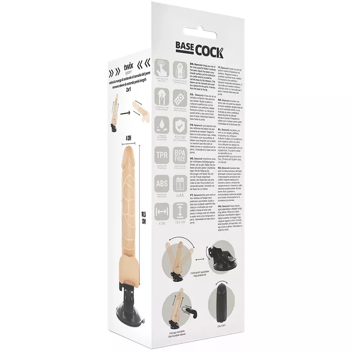 Vibrators BASECOCK reālistisks 18,5 cm, diametrs 4 cm Photo 6