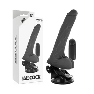 BASECOCK REALISTIC VIBRATOR REMOTE CONTROL BLACK 20CM