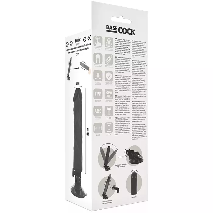 Vibrator BASECOCK realistic 21 cm, 4 cm diameter Photo 6